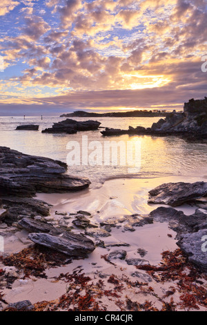 Sunrise at Little Parakeet Bay, Geordie Bay Stock Photo