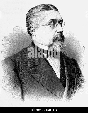 Joseph Victor von Scheffel (1826 - 1886), writer, poet, steel engraving, before 1880 Stock Photo