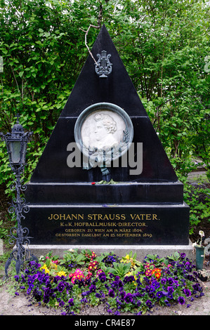 Grave of Johann Strauss, the Father, Wiener Zentralfriedhof, Vienna's central cemetery, honorary grave, Vienna, Austria, Europe Stock Photo