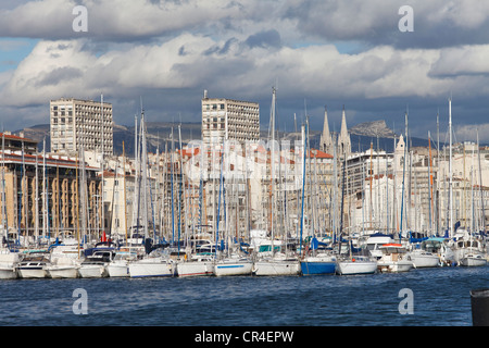 Vieux Port, old port of Marseille, Bouches-du-Rhone, Provence, France, Europe Stock Photo
