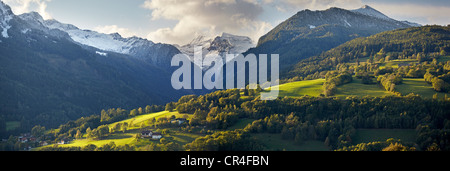 First snow in the Hohe Tauern mountains, Liesertal valley, Carinthia, Austria, Europe Stock Photo