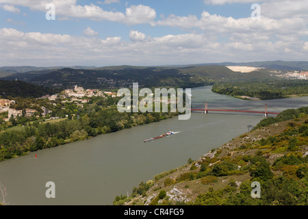 Village of Viviers, Rhone gorge in Donzere, Drome, Ardeche, France, Europe Stock Photo