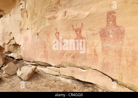 Native American Indian rock art at Sego Canyon Petroglyphs, Utah, USA, North America Stock Photo