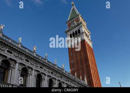 Campanile, Piazza San Marco, St Mark's Square, Venice, UNESCO World Heritage Site, Venetia, Italy, Europe Stock Photo