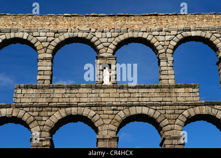 Spain, Castile-Leon, Segovia, old town UNESCO World Heritage, the Roman aqueduct Stock Photo