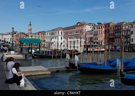 Canal or Canale Grande near Rialto bridge, Venice, UNESCO World Heritage Site, Venetia, Italy, Europe Stock Photo