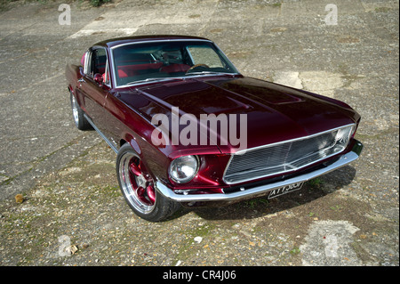 60s Ford Mustang fastback Eleanor style shot on Brooklands banking Stock Photo