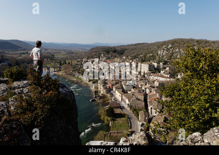 Village of Vogue, labelled Les Plus Beaux Villages de France, The Most Beautiful Villages of France, Ardeche valley, Ardeche Stock Photo