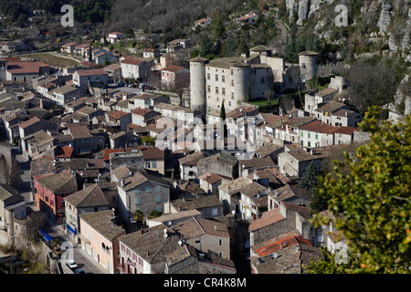 Village of Vogue, labelled Les Plus Beaux Villages de France, The Most Beautiful Villages of France, Ardeche valley, Ardeche Stock Photo