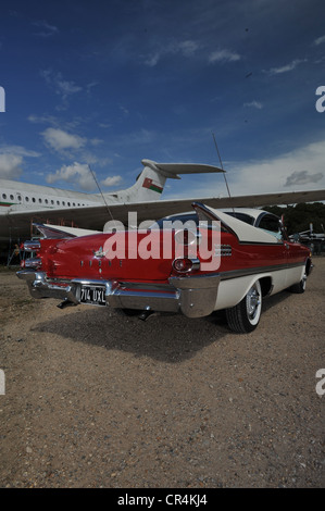 1957 Dodge Custom Royal American classic car fins and chrome in a period airport location 50s fifties Stock Photo