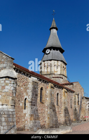 Church Saint Georges, Neris les Bains, spa, thermal city, Allier, Auvergne, France, Europe Stock Photo