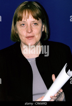 Merkel, Angela Dorothea, * 17.7.1954, German politician (CDU), portrait, as federal chairwoman of the CDU, 2001, Stock Photo