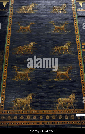 Mesopotamian art. Neo-Babylonian. Ishtar Gate. Pergamon Museum. Berlin. Germany. Stock Photo