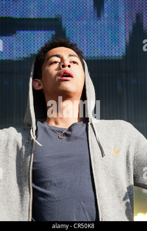 Jordan Rizzle Stephens of Rizzle Kicks at Evolution Festival 2012 at Spillers Wharf in Newcastle upon Tyne 4 June 2012 Stock Photo