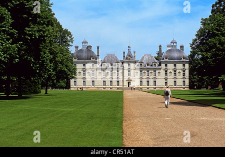 France, Loir et Cher, Sologne, chateau de Cheverny which inspired Herge for Moulinsart castle Stock Photo