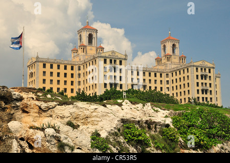 Hotel Nacional or Hotel Gran Caribe, on the Malecón esplanade, Havana, Cuba, Caribbean Stock Photo