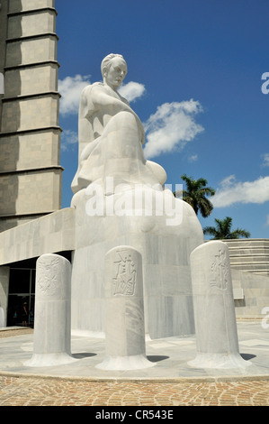 Monumento José Marti monument, memorial to the Cuban writer and national hero, 105 meters high, Plaza de la Revolucion square Stock Photo