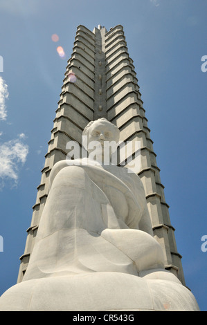 Monumento José Martí, monument to José Martí, Cuban writer and national hero, 105m, Plaza de la Revolución, Havana, Cuba Stock Photo