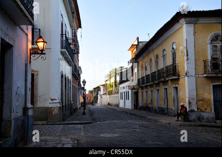 Row of houses in the town centre of Sao Luis, UNESCO World Heritage Site, Maranhao, Brazil, South America Stock Photo