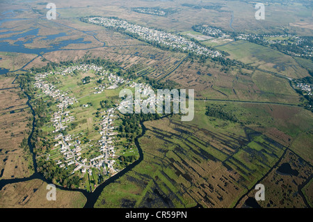 France, Loire Atlantique, Briere Regional Natural Park, Saint Joachim, ile Fedrun (Fedrun's Island)(aerial view), Stock Photo