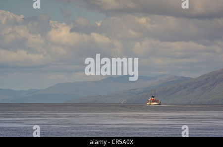 The PS Waverley, the world's last sea-going paddle steamer, on Loch Linnhe, Scotland, UK Stock Photo