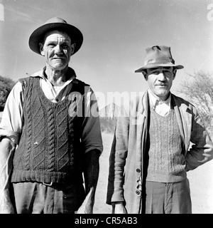 South Africa,1950s.  Portrait of two local male Afrikaaner's by J Allan Cash. Stock Photo