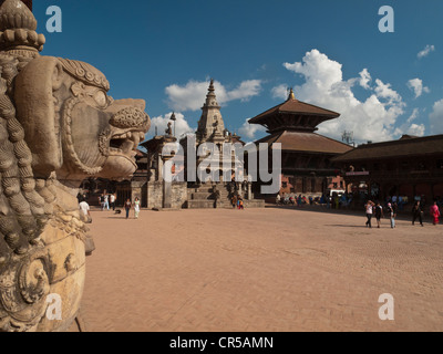 Durbar Square, the main square in the historical town of Bhaktapur, Kathmandu, Nepal, South Asia Stock Photo