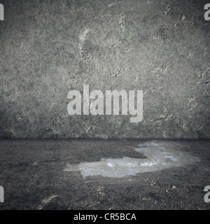 Obsolete gray grunge concrete room, urban texture background Stock Photo