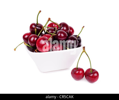 Cherry fruits isolated on white background Stock Photo