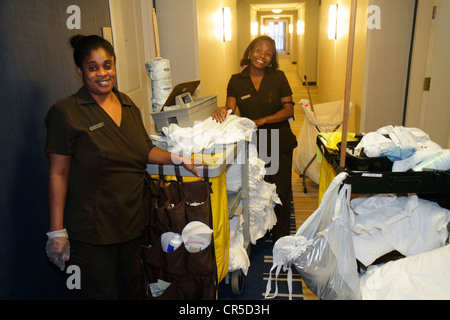 Fort Ft. Lauderdale Florida,Plantation,Renaissance Fort Lauderdale Plantation,hotel,Black woman female women,maid,housekeeper housekeeping cleaning,cl Stock Photo