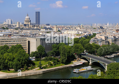 France, Paris, the banks of the Seine River UNESCO World Heritage, the Arab World Institute (Institut du Monde Arabe) by Stock Photo