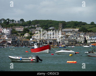 Pretty town of Salcombe situated on the North West side of the Kingsbridge Estuary the water here is always busy. Stock Photo