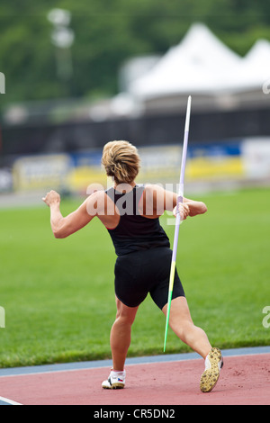 Barbora Sportakova (CZE) competing in the Women's Javelin at the 2012 NYC Grand Prix, Icahn Stadium, Randall's Island, New York Stock Photo