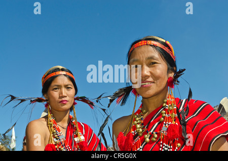 Women of the Phom tribe at the annual Hornbill Festival, Kohima, Nagaland, India, Asia Stock Photo
