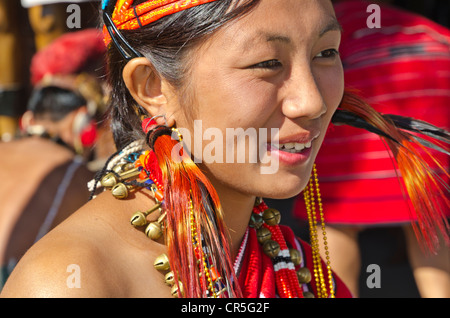 Woman of the Phom tribe at the annual Hornbill Festival, Kohima ...