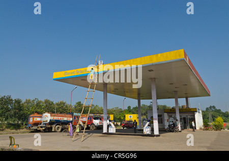 Petrol station in Sibsagarh, Assam, India, Asia Stock Photo