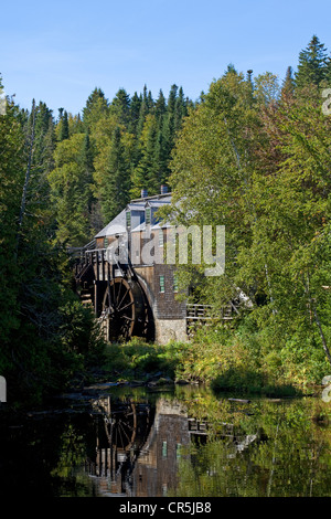 Canada, New Brunswick, Acadia, Fredericton, Kings Landing, recreated village, the water sawmill Stock Photo