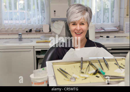 Happy patient of a dentist Stock Photo