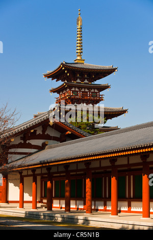 Japan, Honshu Island, Kinki Region, city of Nara, Historic Monuments of Ancient Nara UNESCO World Heritage, Yakushi-ji Temple, Stock Photo