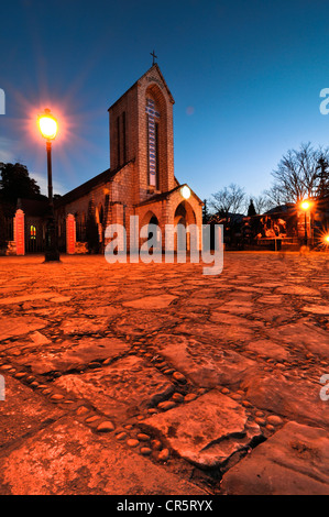 Famous French Church, Nha tho da Sa Pa, Thi tran Sapa, Sapa or Sa Pa, Lao Cai province, northern Vietnam, Vietnam Stock Photo