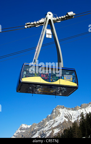 Cable car, Col du Pillon - Cabane des Diablerets, Glacier 3000 cable car, Les Diablerets ski resort, Gstaad, Switzerland, Europe Stock Photo