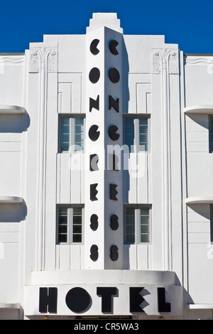 United States, Florida, Miami Beach, South Beach, Art Deco District, Ocean Drive, Congress Hotel built in 1936 by architect Stock Photo