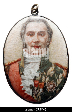 Wellington, Arthur Wellesley Duke of, 1.5.1769 - 14.9.1852, British General, politician, portrait, miniature painting on porcelain, mid 19th century, Stock Photo