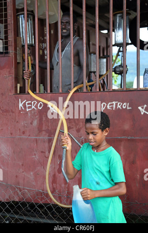 Fuel station in Arawa, Autonomous Region of Bougainville, Papua New Guinea Stock Photo