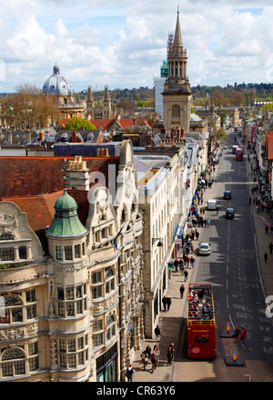 Downtown, High Street, corner of St. Aldate's. Oxford, Oxfordshire, UK, Europe Stock Photo