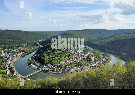 Meuse river bending at Montherme',  Ardennes Stock Photo