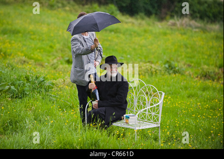 Terry Pratchett with daughter Rhianna Pratchett at home Stock Photo - Alamy