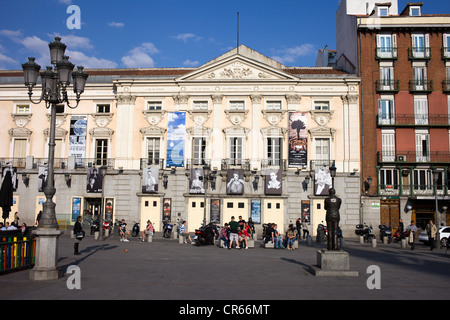 Teatro Espanol on the Plaza de Santa Ana in old part of Madrid, Spain. Stock Photo