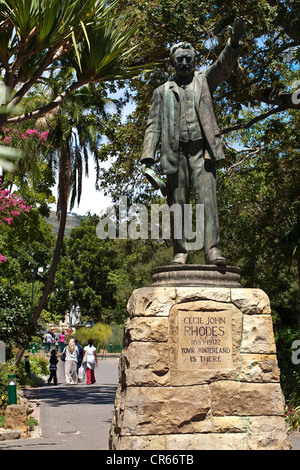 South Africa, Western Cape, Cape Town, Company's Garden, statue of Cecil Rhodes, Prime Minister of the Cape colony, founder of Stock Photo