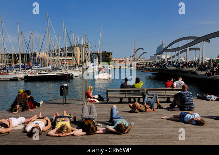 Spain, Catalonia, Barcelona, Port Vell (Vieux Port), facing the Maremagnum Stock Photo